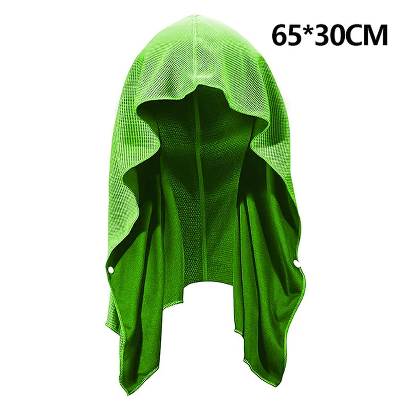 Quick Drying Sports Towel U-Shaped Hoodie Cooling Towel Sun Protection Beach Towel for Camping Gym Swimming Running Yoga