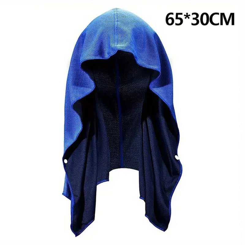 Quick Drying Sports Towel U-Shaped Hoodie Cooling Towel Sun Protection Beach Towel for Camping Gym Swimming Running Yoga