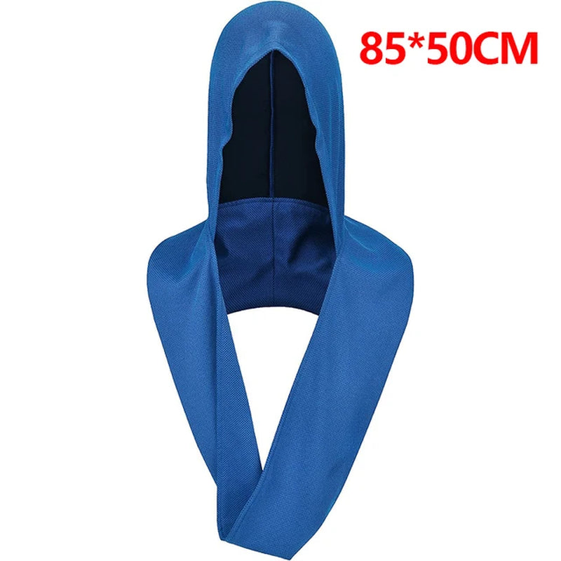 Quick Drying Sports Towel U-Shaped Hoodie Cooling Towel Sun Protection Beach Towel for Camping Gym Swimming Running Yoga