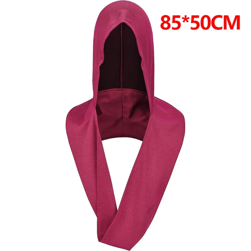 Quick Drying Sports Towel U-Shaped Hoodie Cooling Towel Sun Protection Beach Towel for Camping Gym Swimming Running Yoga