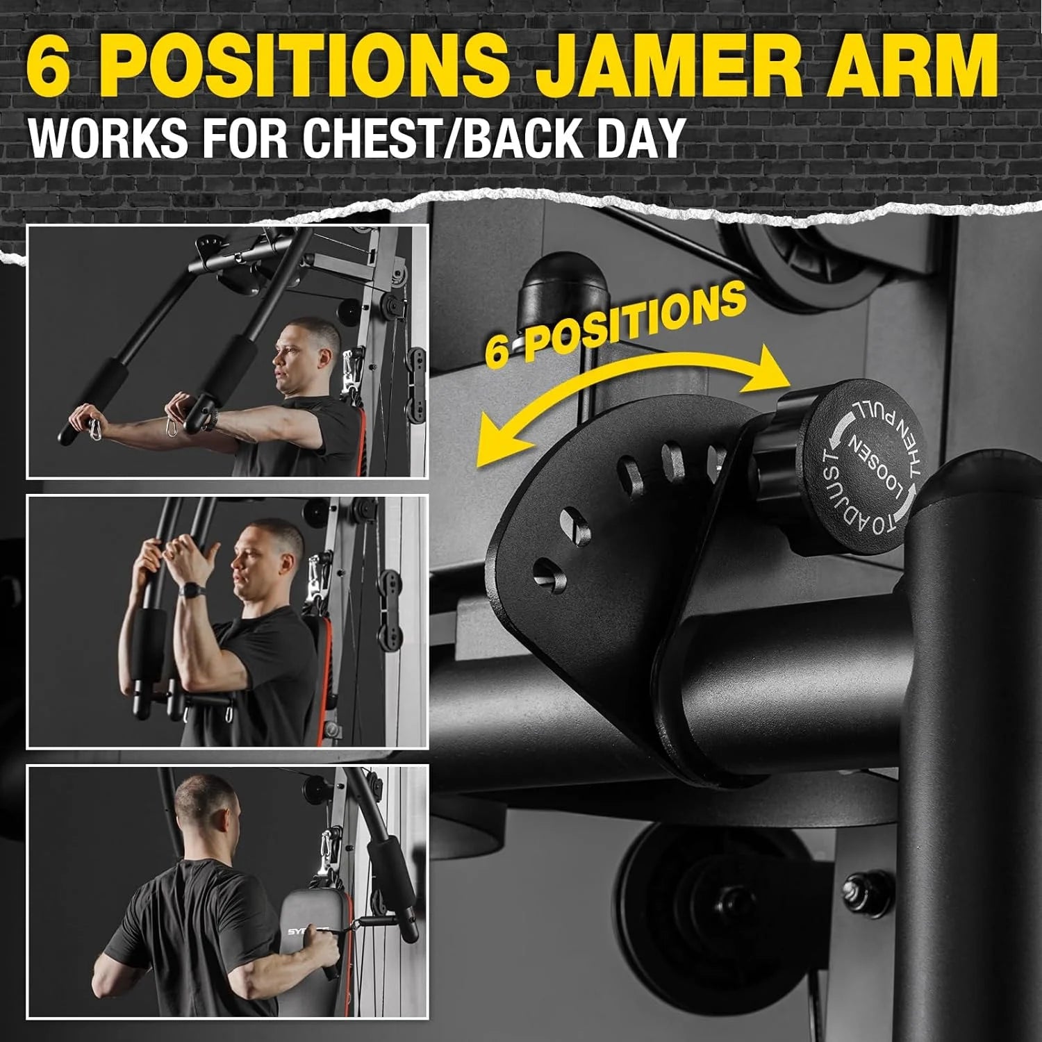 Home Gym Station, Workout Station with 150LBS Weight Stack, Home Gym Equipment for All Body Training.